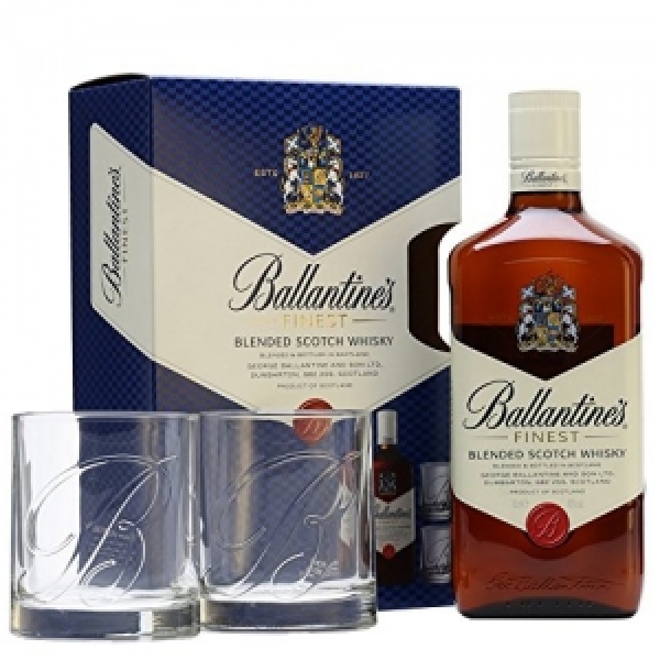 VISKIJS BALLANTINE&#039;S 0,7 AR 2 GLĀZĒM